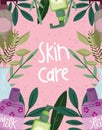 skin care organic cosmetic products with herbal ingredients