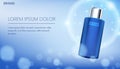 Skin care product with blue glowing light background Royalty Free Stock Photo