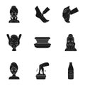 Skin care set icons in black style. Big collection of skin care vector symbol stock illustration Royalty Free Stock Photo