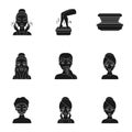 Skin care set icons in black style. Big collection of skin care vector symbol stock illustration Royalty Free Stock Photo