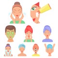 Big collection of skin care vector symbol stock illustration Royalty Free Stock Photo