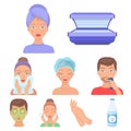 Skin care related icon set Royalty Free Stock Photo