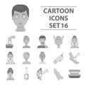 Skin care set icons in monochrome style. Big collection of skin care vector symbol stock illustration Royalty Free Stock Photo