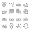 Skin Care Vector Line Icons. Contains such Icons as Acne, Dry Skin, Treatment, Pimple, Equipment and more. Expanded Stroke.