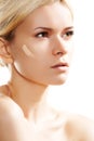 Skin care, visage & cosmetic. Make-up base tone Royalty Free Stock Photo