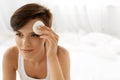 Skin Care. Woman Removing Face Makeup, Cleansing Beauty Face Royalty Free Stock Photo