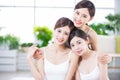 Skin care women smile happily