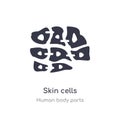 skin cells outline icon. isolated line vector illustration from human body parts collection. editable thin stroke skin cells icon