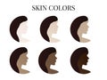 Skin Color from Lightest to Darkest Colors with a Woman Illustration Royalty Free Stock Photo