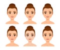 Skin concerns woman face set