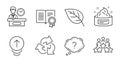 Skin cream, Swipe up and Recycle icons set. Leaf, Question mark and Business meeting signs. Vector
