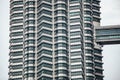 Skin detail of Petronas twin towers in Kuala Lumpur, Malaysia Royalty Free Stock Photo