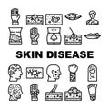 Skin Disease Human Health Problem Icons Set Vector Royalty Free Stock Photo