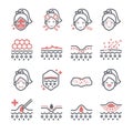 Skin face dermatologist icons set II