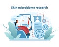 Skin microbiome research illustration. Exploring beneficial bacteria for skin health.