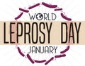 Skin Patches and Bacillus to Commemorate World Leprosy Day, Vector Illustration