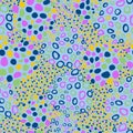 Skin print in colorful colors. Colorful wavy spot, dots seamless pattern. Royalty Free Stock Photo