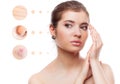 Skin problem of woman face Royalty Free Stock Photo