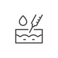 Skin rejuvenation injections line outline icon