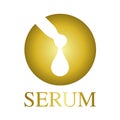 Skin serum drop vector icon / gold and yellow color