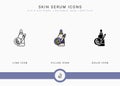 Skin serum icons set vector illustration with solid icon line style. Skincare absorption symbol.