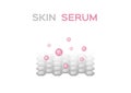 Skin serum vector / collagen and moisturizer / pink grey