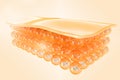 Skin structure 3d render. Abstract skin layer with cells isolated on beige background. Human normal skin epidermis