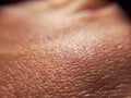 skin texture close up. Macro of brown young person clean skin Royalty Free Stock Photo