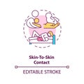 Skin to skin contact concept icon