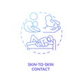 Skin to skin contact concept icon