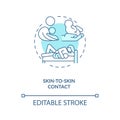 Skin to skin contact concept icon