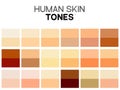 Skin tone color chart. Human skin texture color infographic palette. Facial care design