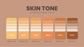 Skin tone theme color palettes or color schemes. Color swatch for a spring fashion, home, or interior desig