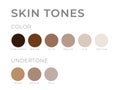 Skin tones with Undertone. Warm, Cold, Neutral Skin Colors