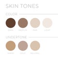 Skin tones with Undertone. Warm, Cold, Neutral Skin Colors