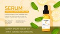 Skincare ads. Vitamin c serum with fresh lemons