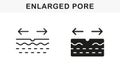 Skincare, Cleanse, Peeling Symbol Collection. Pore Opening Cosmetology Problem Pictogram. Skin Pore Enlarge, Beauty