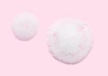 Skincare cleanser foam texture with bubbles isolated on pastel pink background. Soap shampoo face wash cleansing musse product Royalty Free Stock Photo