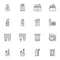 Skincare cosmetics line icons set Royalty Free Stock Photo