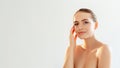 Skincare cosmetology face treatment woman light