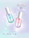 Skincare. Glass bottle sprays with Abstract pastel background for cosmetic product.