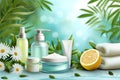Skincare hammock cream, anti aging enclosure. Face masksensitive skin care. Beauty botanical cream Product mattifying lotion jar