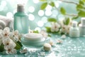 Skincare hand towel cream, anti aging skin plumping. Face masksunblock. Beauty disposable dispenser Product refining cream jar