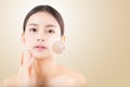 Skincare and health and cosmetics concept - beautiful asian young woman face Royalty Free Stock Photo