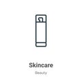 Skincare outline vector icon. Thin line black skincare icon, flat vector simple element illustration from editable beauty concept