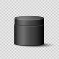 3d black matte cream jar with lid.