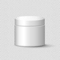 3d white matte cream jar with lid