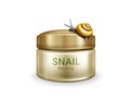 Skincare repairing cream with snail mucin vector