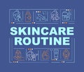 Skincare routine word concepts blue banner