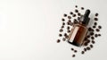 skincare serum caffeine Q10 in coffee in lab Royalty Free Stock Photo